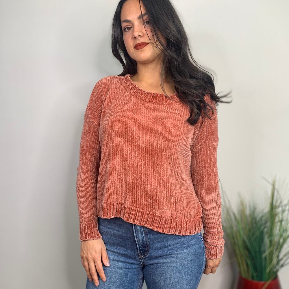 Aerie Light Red Super Soft Crewneck Sweater